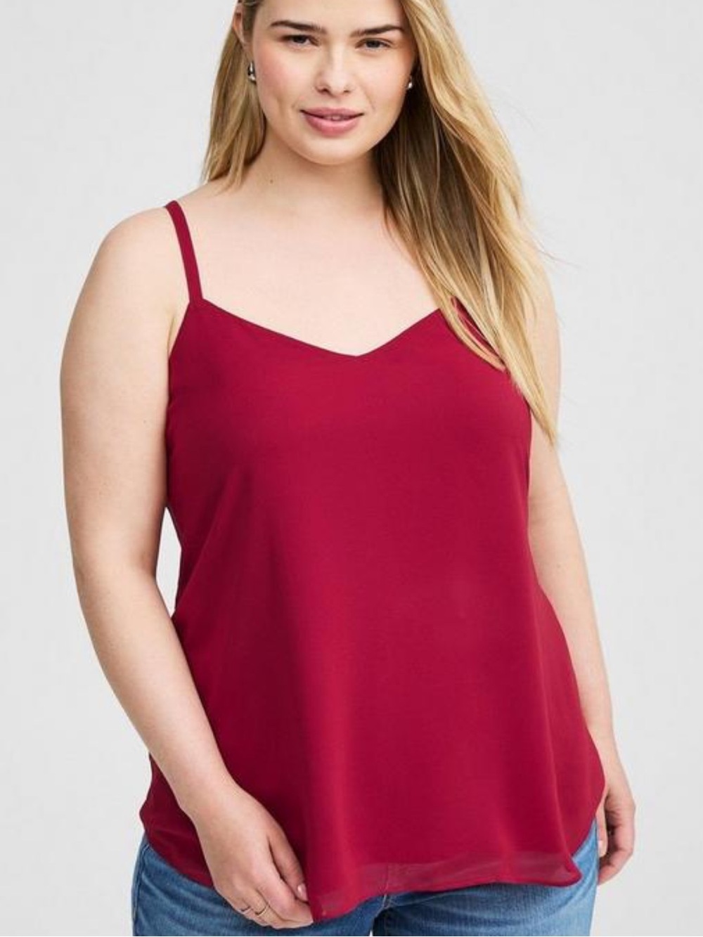 Torrid Women's Raspberry Red V-Neck Spaghetti Strap Camisole women 3X casual Y2K